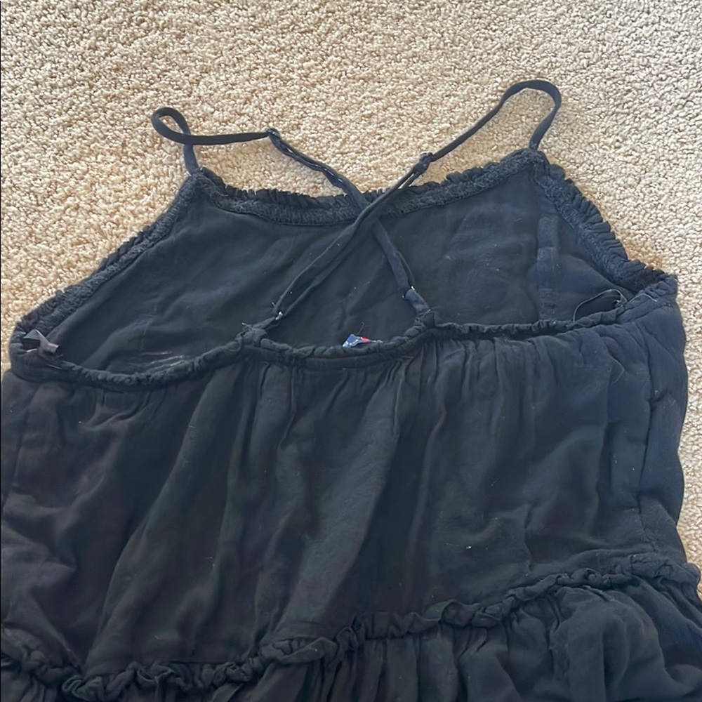 Casual Black High Low Spaghetti Strap Sundress - Picture 7 of 7
